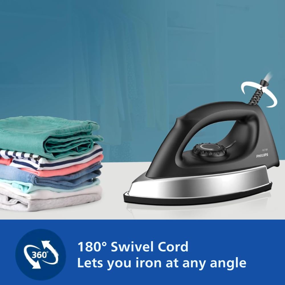 Philips 1000 Watt Heavy Weight (1.6 Kg) Dry Iron with Non Stick Coating