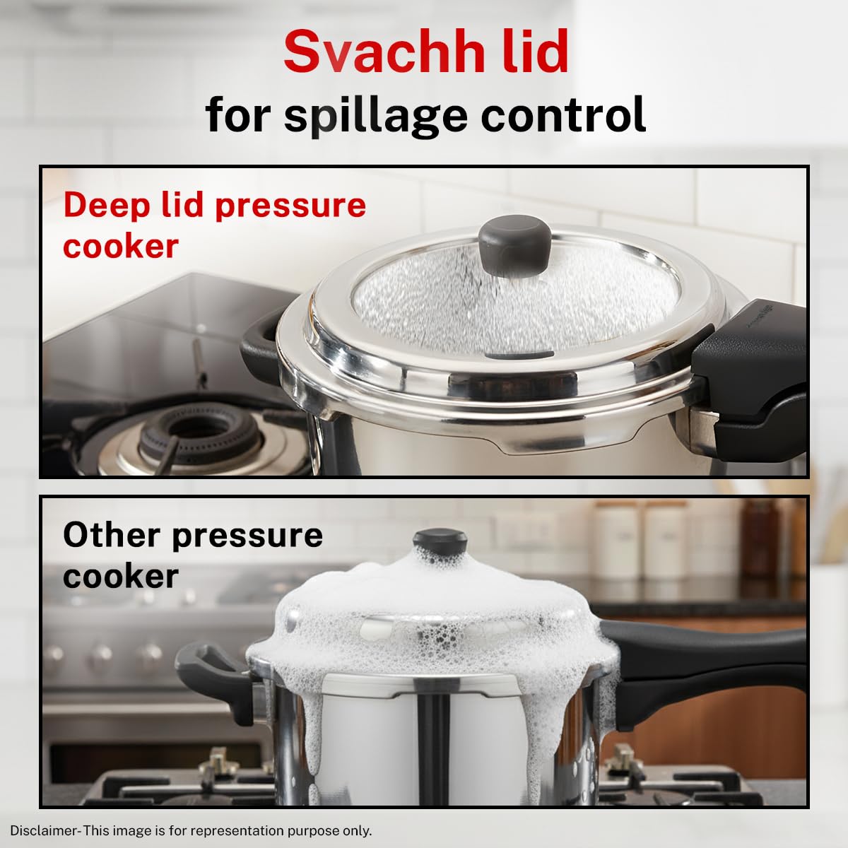 Prestige 6.5 Litre Stainless Steel Deluxe Alpha Svachh Outer Lid Pressure Cooker