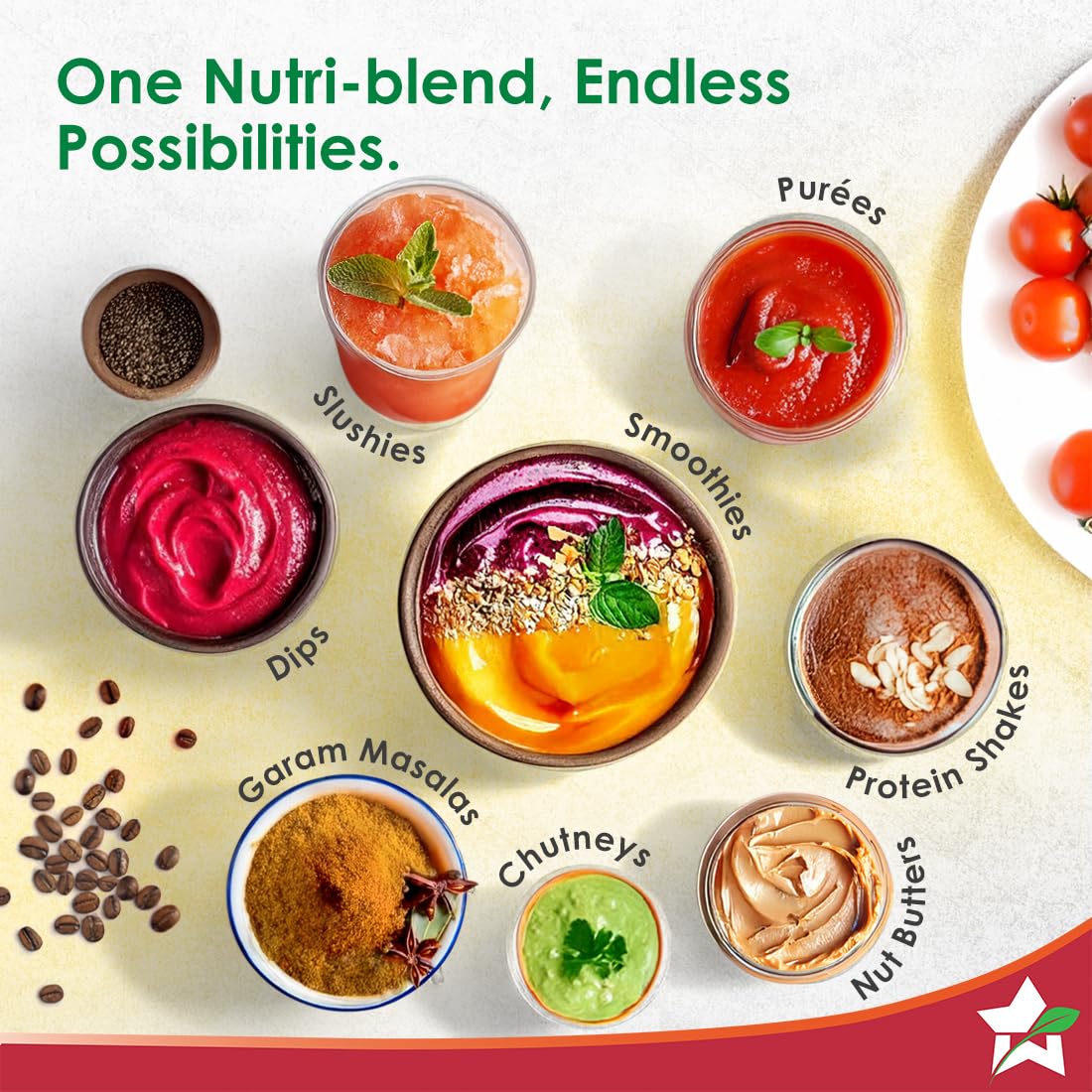 Wonderchef Nutri-blend 500W Mixer Grinder, 22000 RPM Motor, Smoothie Maker