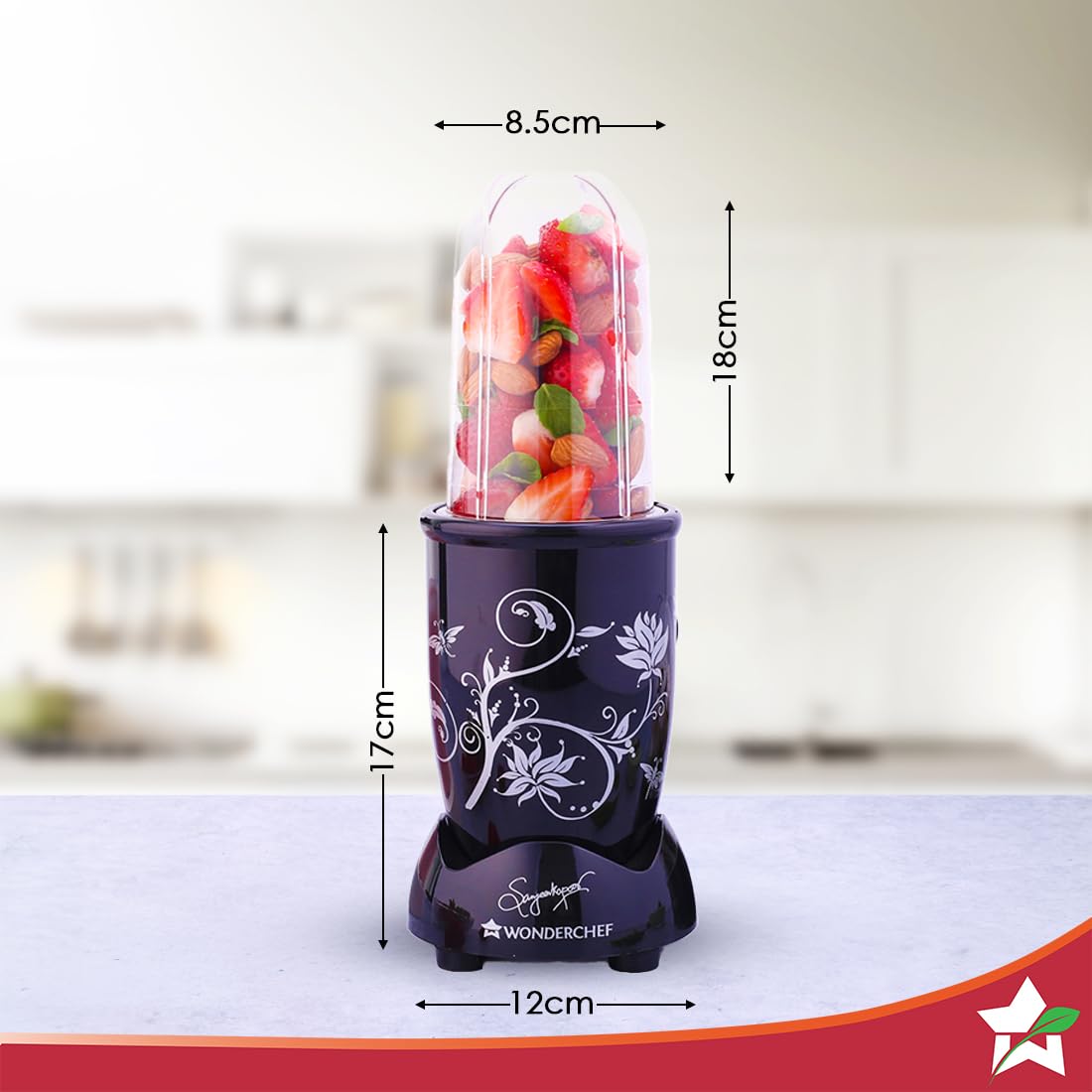 Wonderchef Nutri-blend 500W Mixer Grinder, 22000 RPM Motor, Smoothie Maker